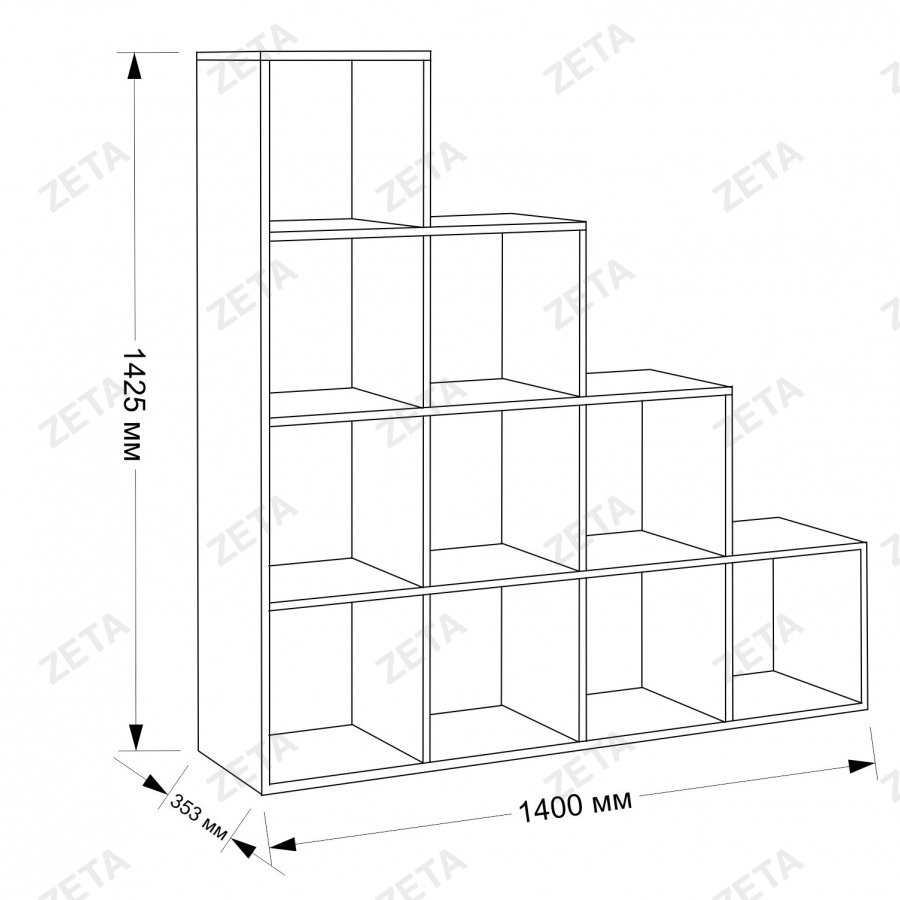 Стеллаж "Пирамида КУЛ-Z" (1400х353) - изображение 2