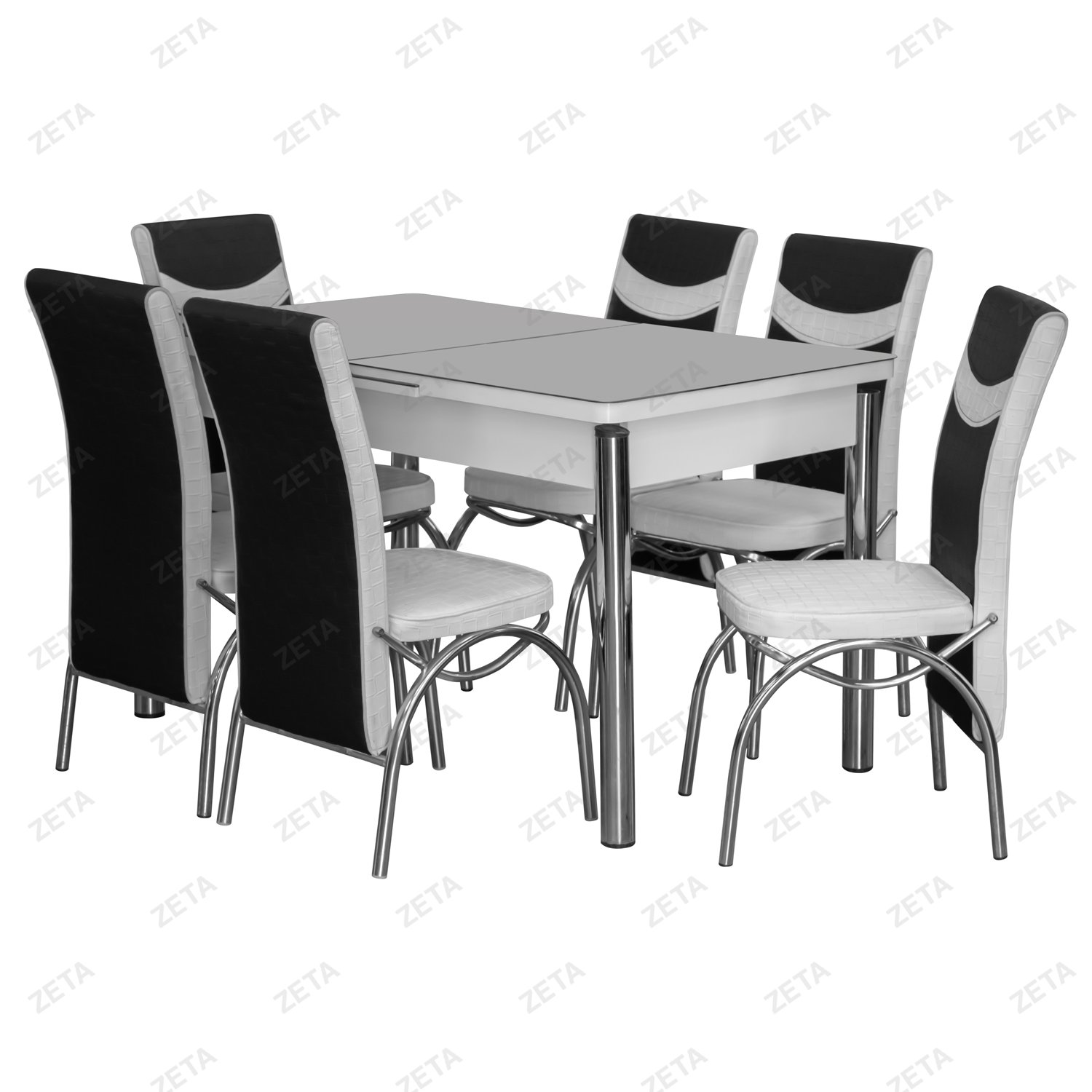 Столовый комплект DUZ: стол + 6 стульев (серый) (Турция)