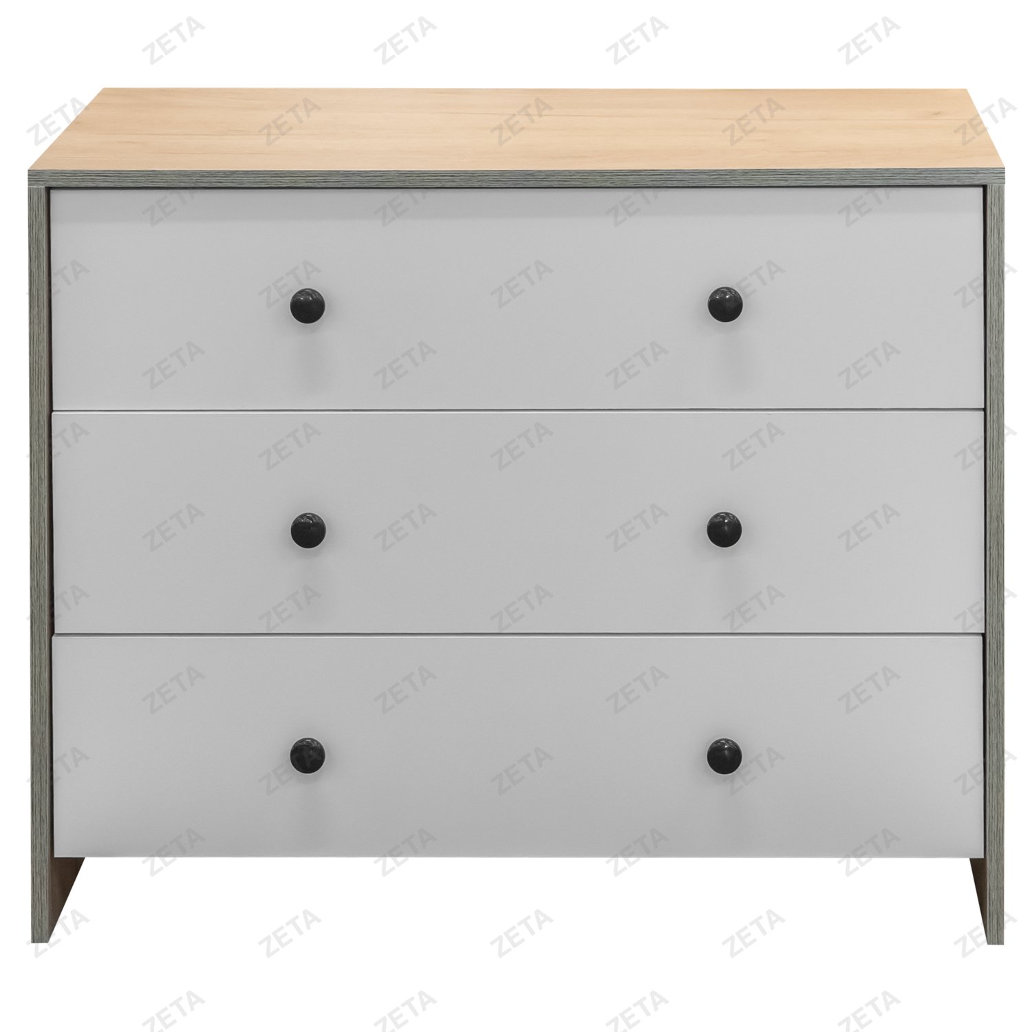 Комод МС "Дольче" 3 ящика №00-00113581 (дуб золотой/белый матовый) (РФ)