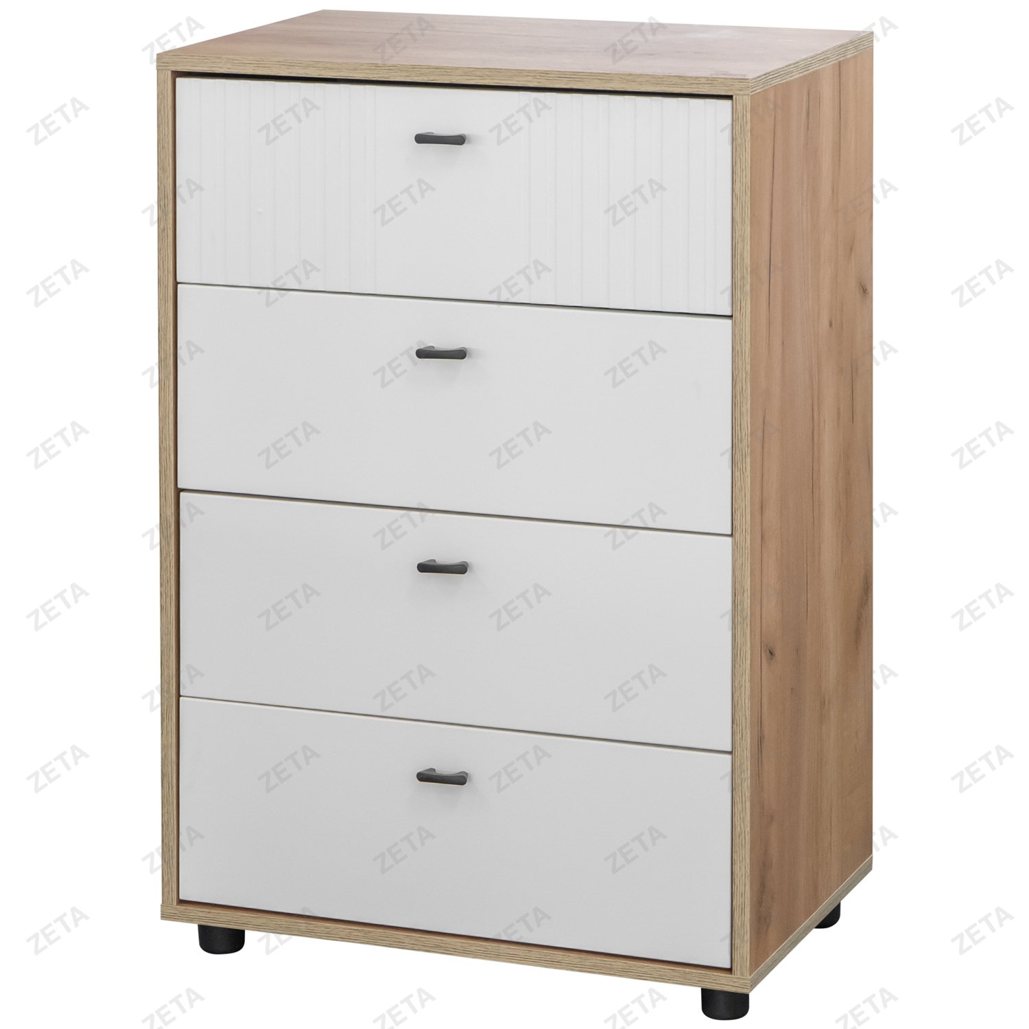 Комод МС "Милан" 4 ящика №00-00108354 (дуб золотой/белый матовый) (РФ)