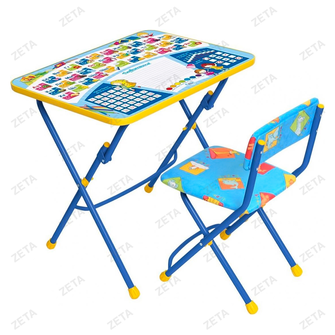 Комплект: стол + складной стул с рисунком №КУ1 - изображение 1