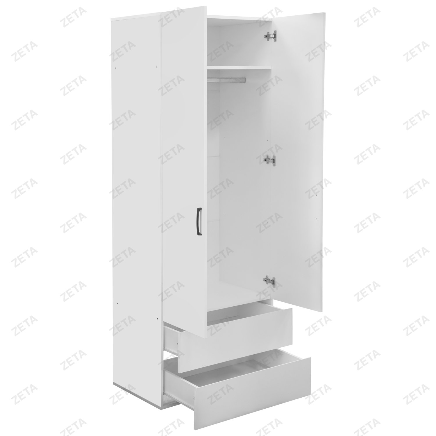 Шкаф для одежды двухдверный МС "Токио" №00-00106104 (белый) (РФ)