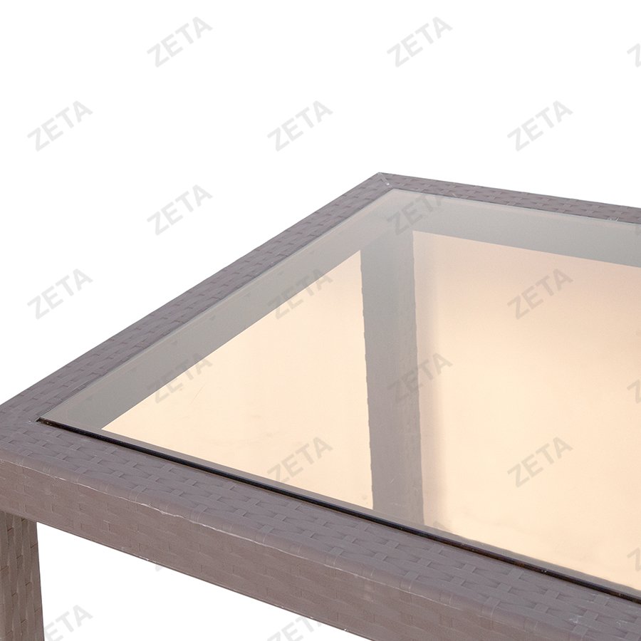 Стол квадратный со стеклом Bali (коричневый) (Уз-S) - изображение 3
