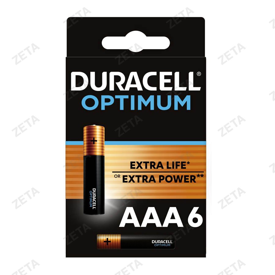 Батарейка "Duracell" 6 шт. №Optimum AAA - изображение 1