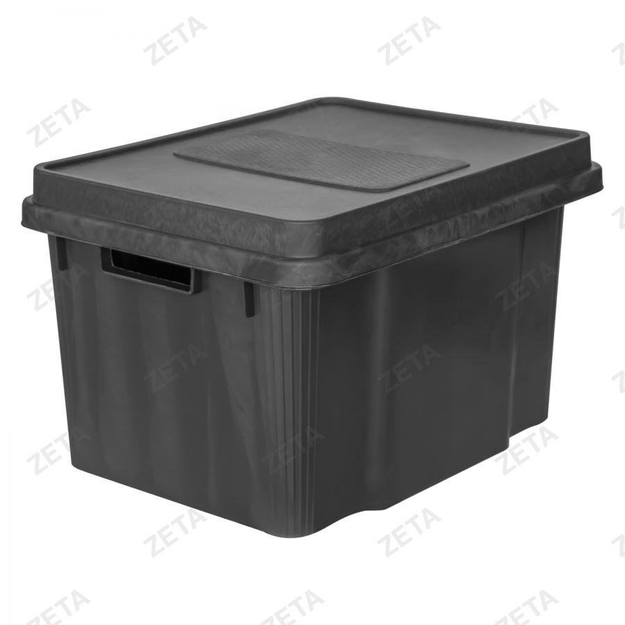 Ящик универсальный с крышкой, чёрный (30 л.) - изображение 1