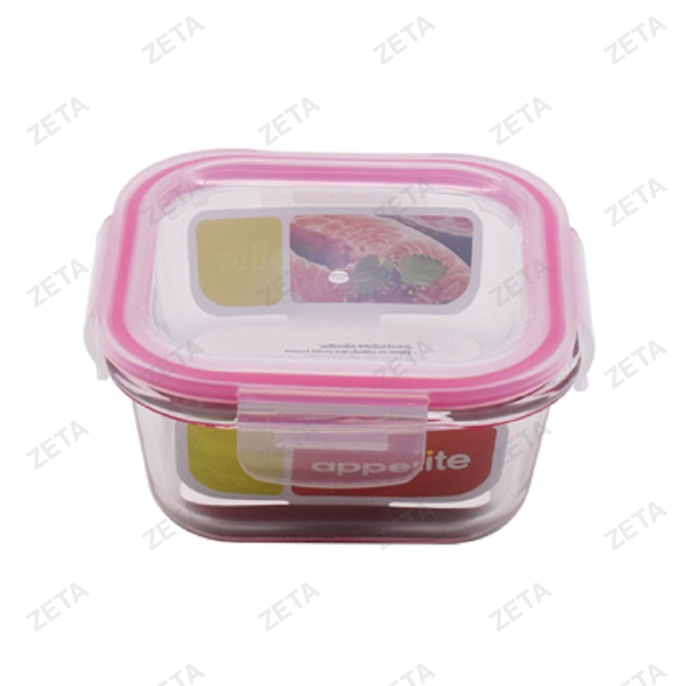 Контейнер стеклянный квадратный 520 мл. (розовый) № SL520SF ТМ Appetite