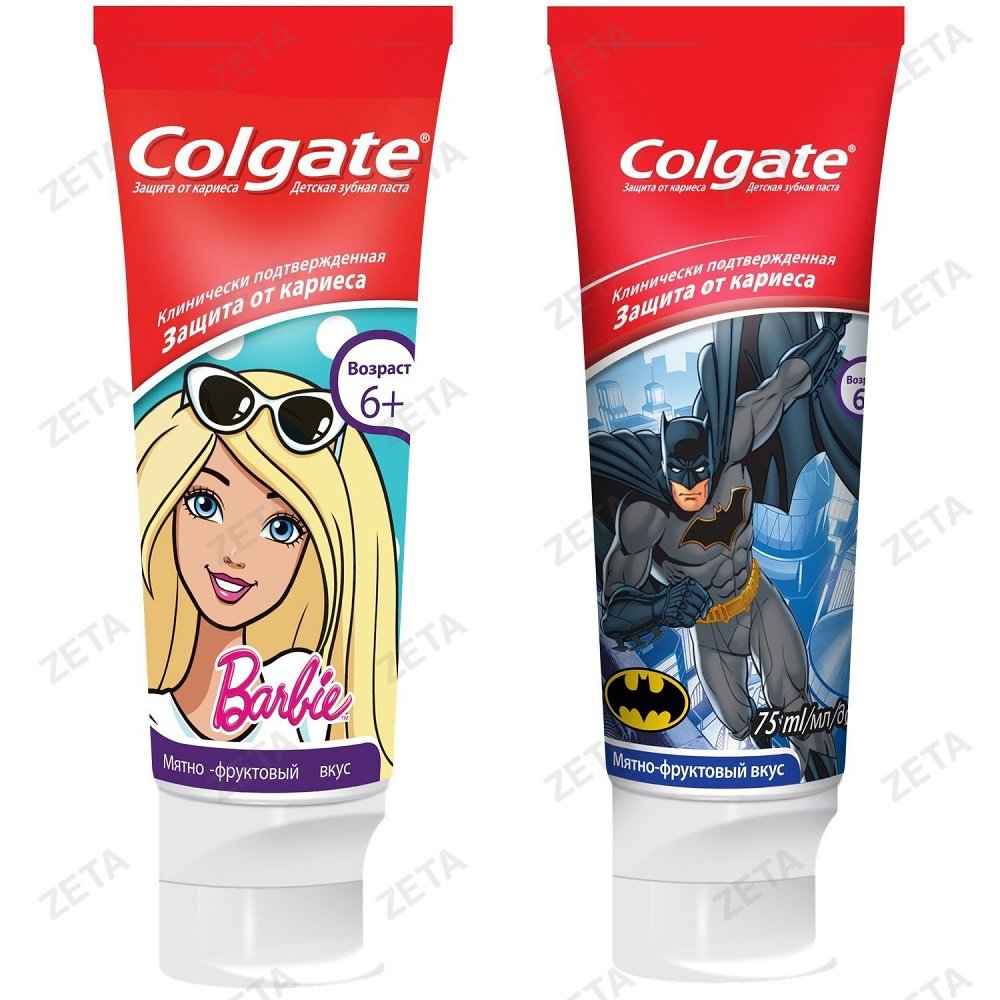 Зубная паста "Colgate" (Барби/Бэтмен) 6+ 75 мл.