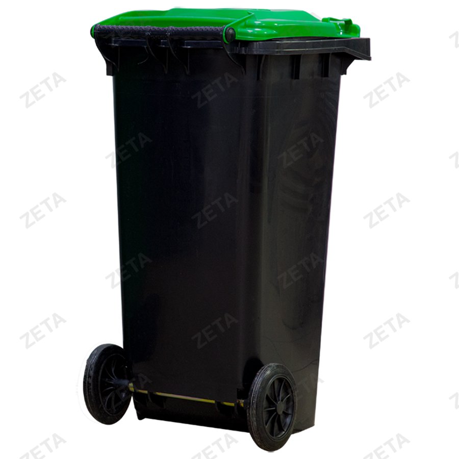Бак мусорный с крышкой 120 л. (зелёный/чёрный) №LD-120АС (ВИ)