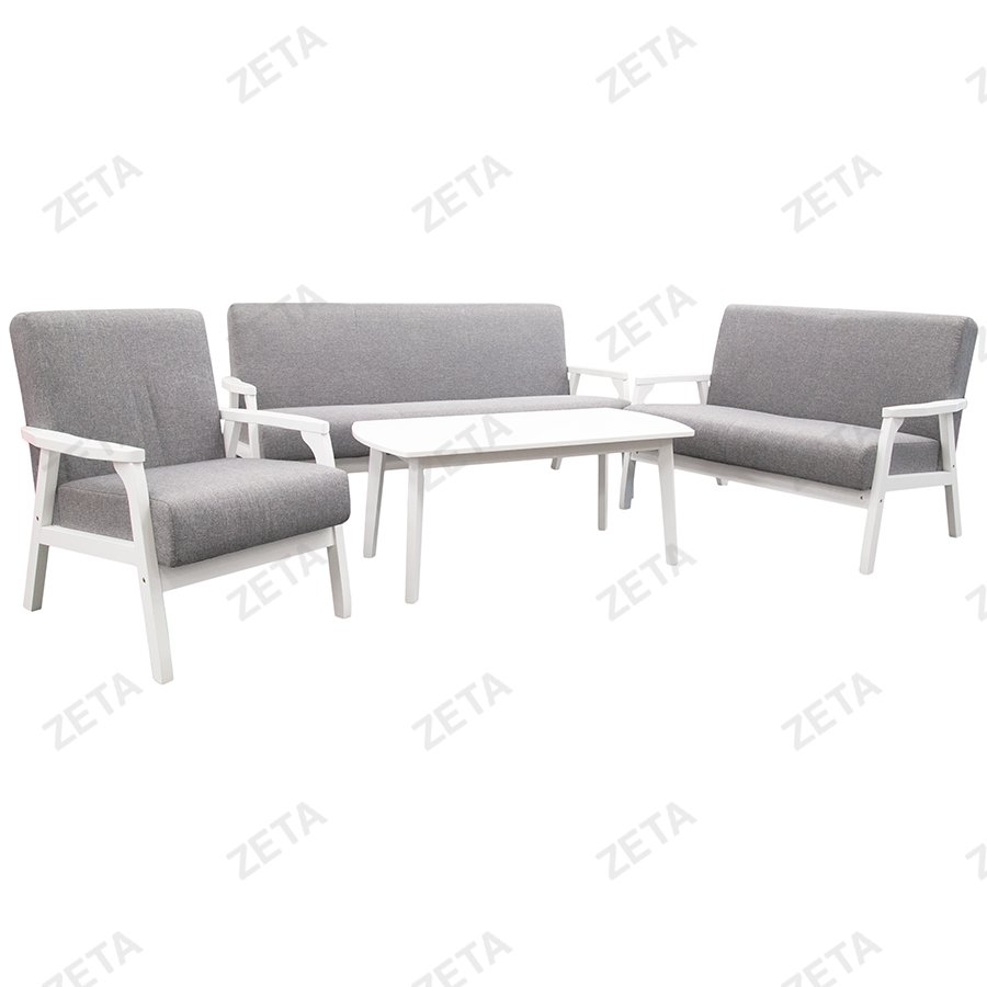 Комплект диванный + журнальный стол (белый) "№RH201S 1 + 2 + 3 и №RH073CTC" (Малайзия) - изображение 1