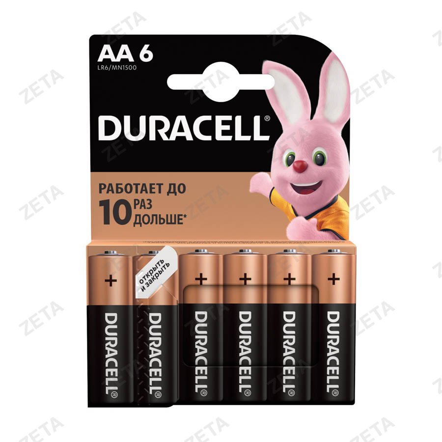 Батарейка "Duracell" 6 шт. №Basic AA mon - изображение 1