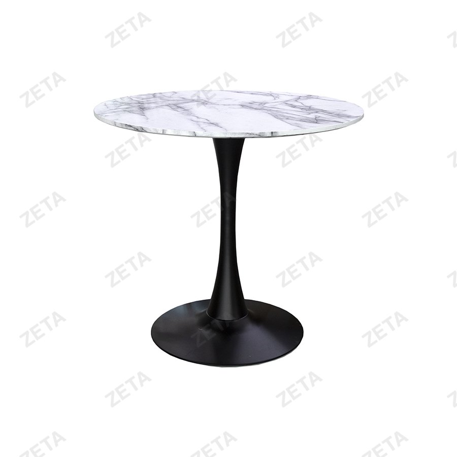 Стол №T40 (белый мрамор/черный) (ВИ)