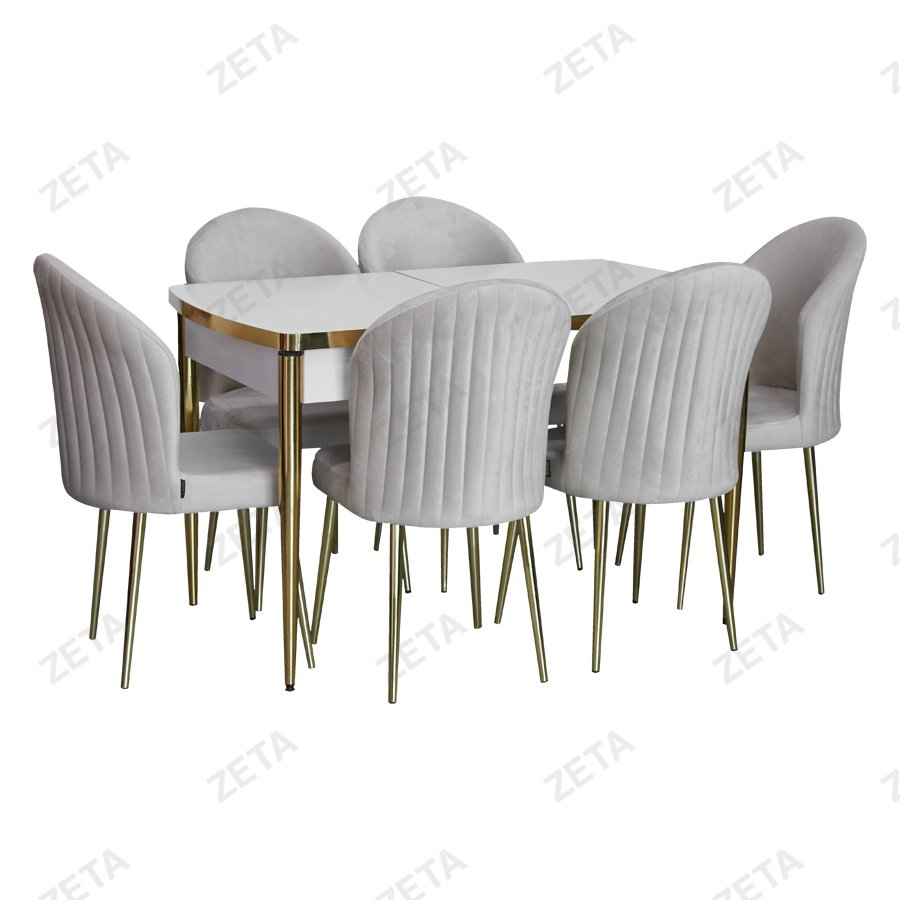 Комплект мебели: стол + 6 стульев "Kelebek Sude" №2480 (Турция)