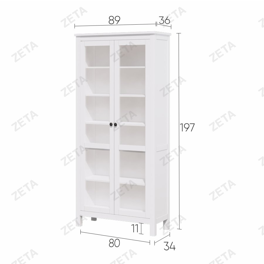 Шкаф с дверями "Кымор" (900*1980*370 мм.) №5030710403 (белый) (Лузалес-РФ) - изображение 4