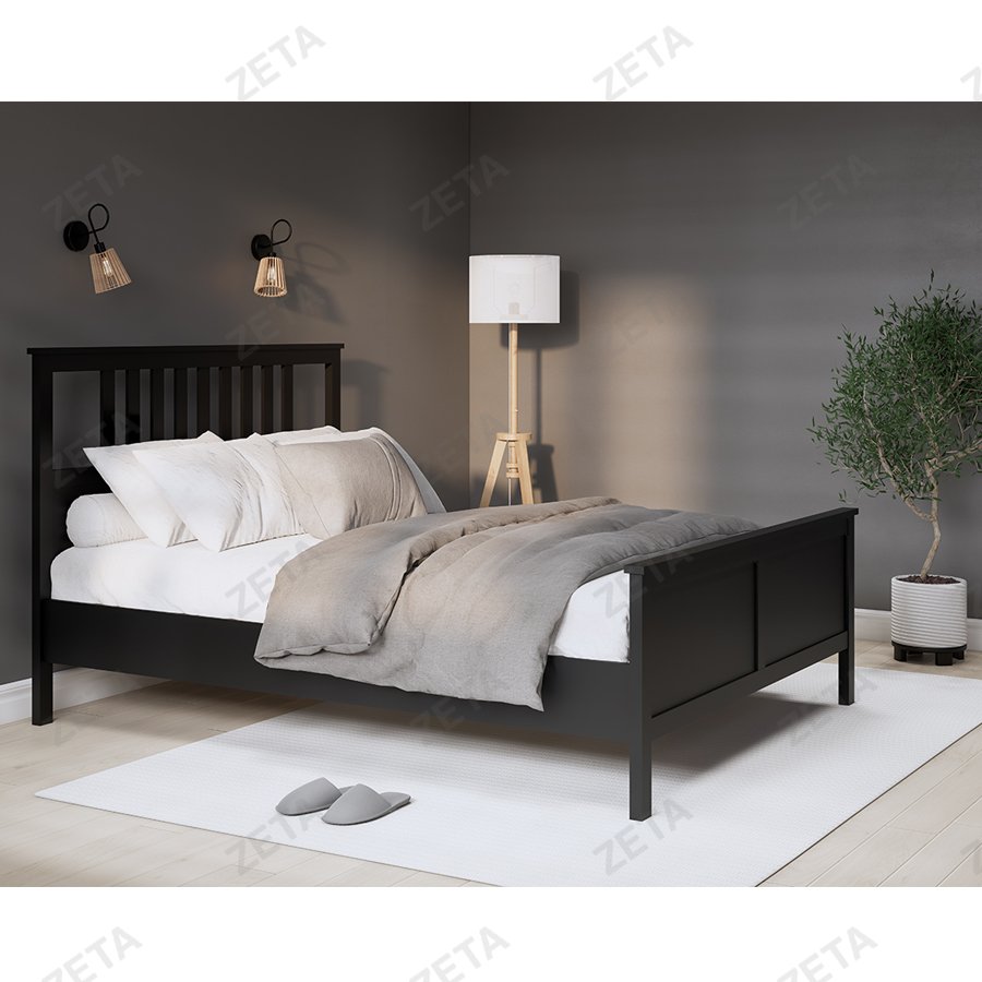 Кровать двойная "Кымор" (1400*2000 мм.) №5031320305 (чёрный) (Лузалес-РФ) - изображение 5