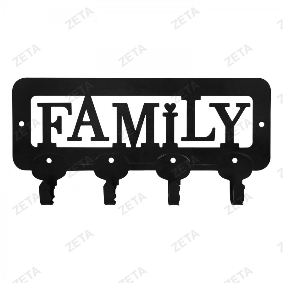 Вешалка-ключница настенная, металлическая "Family" - изображение 1