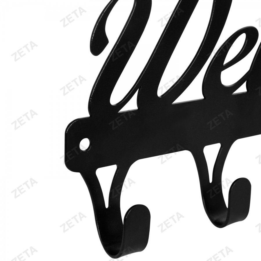 Вешалка-ключница настенная, металлическая "Welcome" - изображение 2