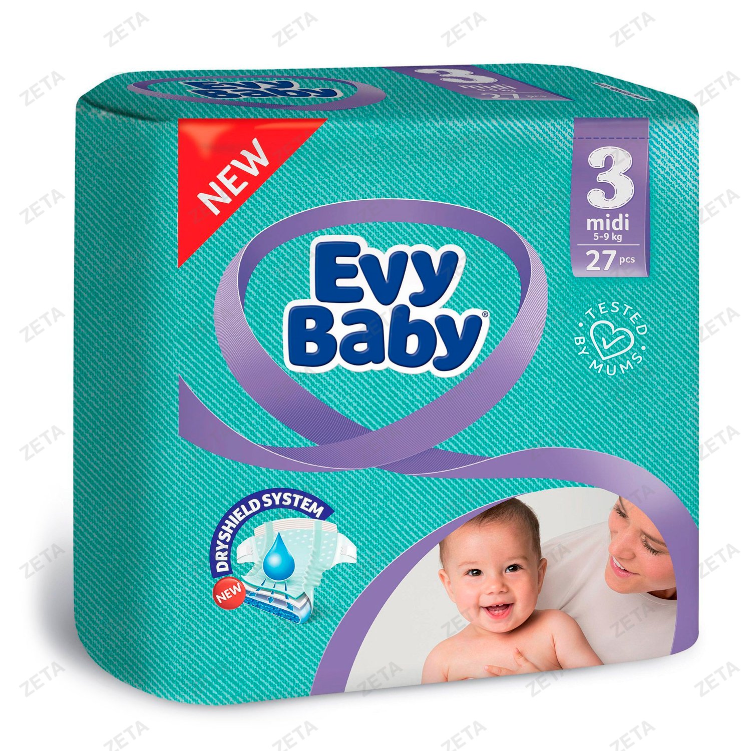 Подгузники Evy Baby 27 шт. "Midi 3" 5-9 кг
