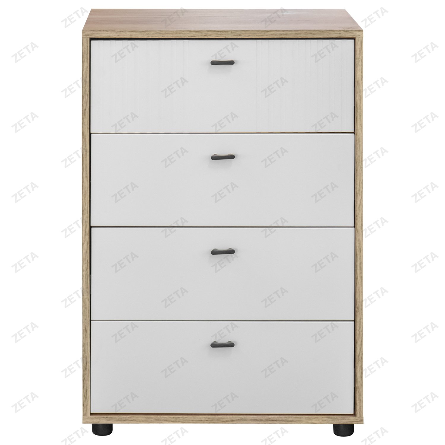 Комод МС "Милан" 4 ящика №00-00108354 (дуб золотой/белый матовый) (РФ)