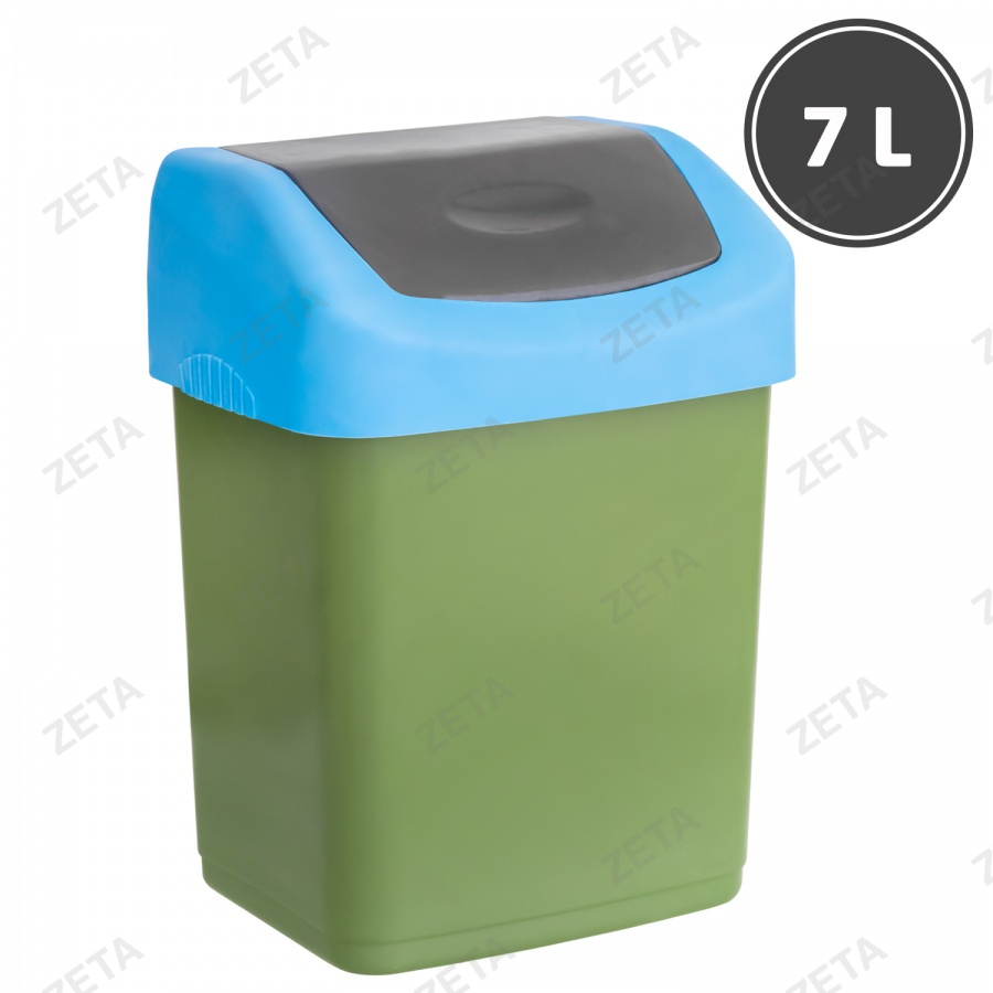 Ведро для мусора с клапаном, цветное "М" (7 л.) - изображение 1