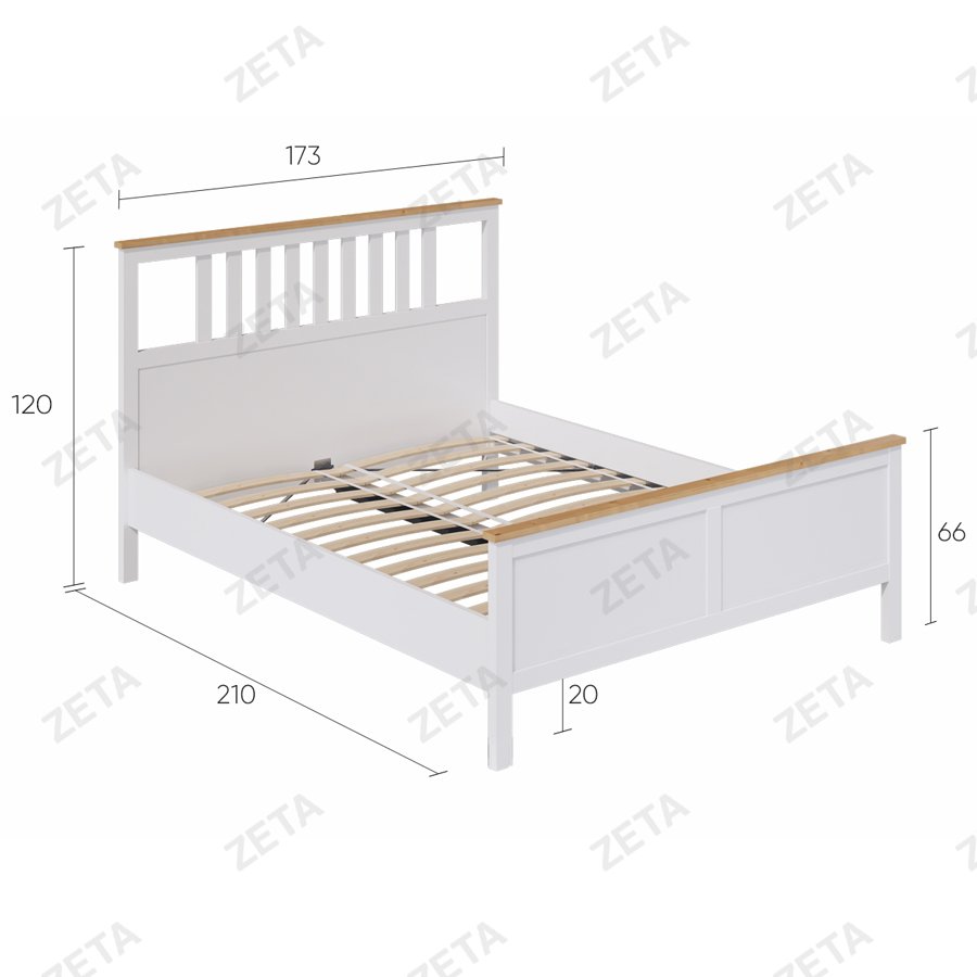 Кровать двойная "Кымор" (1600*2000 мм.) №5031320111 (белый/светло-коричневый) (Лузалес-РФ) - изображение 4