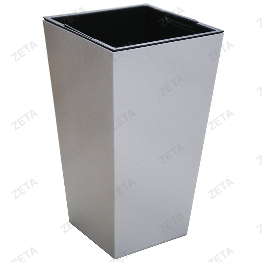 Кашпо для цветов Б (с внутренним горшком) белый мрамор