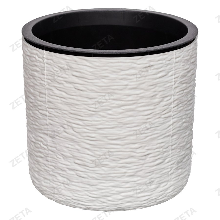 Кашпо для цветов "Сланит" (с внутренним горшком) белое