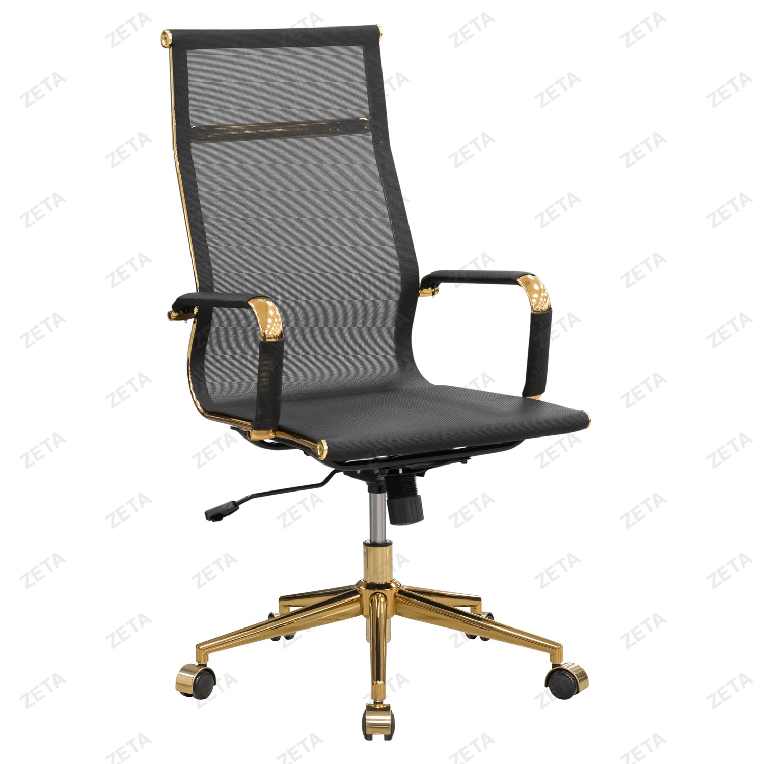 Кресло №572-H(G) (чёрный цвет и золотой каркас)