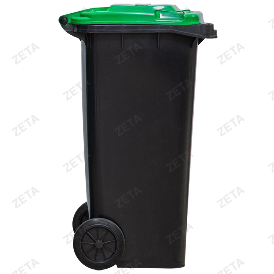 Бак мусорный с крышкой 120 л. (зелёный/чёрный) №LD-120АС (ВИ)