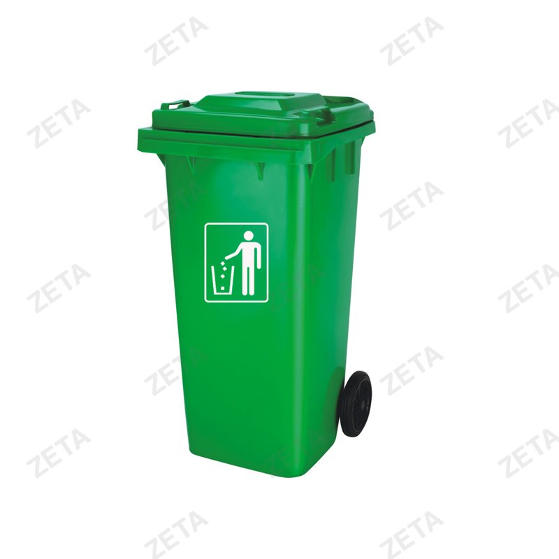 Бак мусорный с крышкой 120 л. (зелёный) №LD-120АС (ВИ)