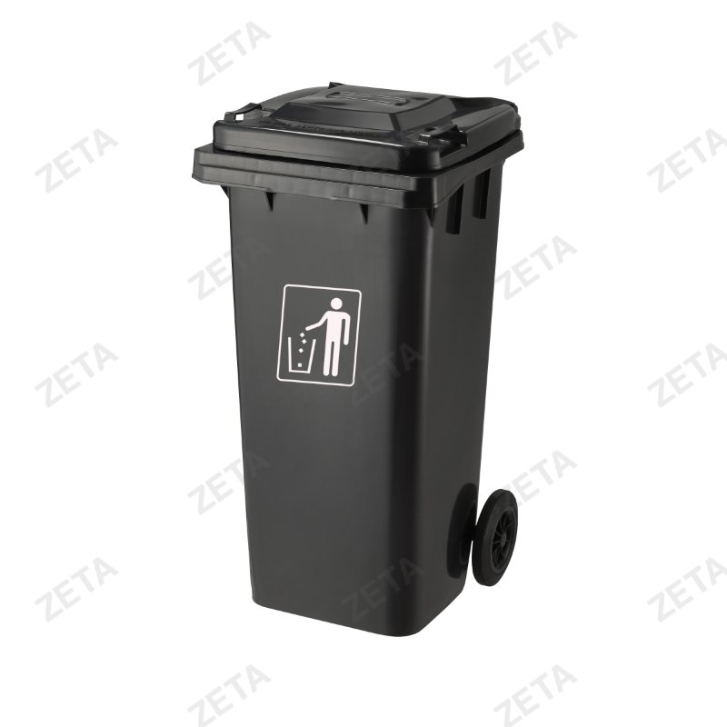 Бак мусорный с крышкой 120 л. (чёрный) №LD-120АС (ВИ)