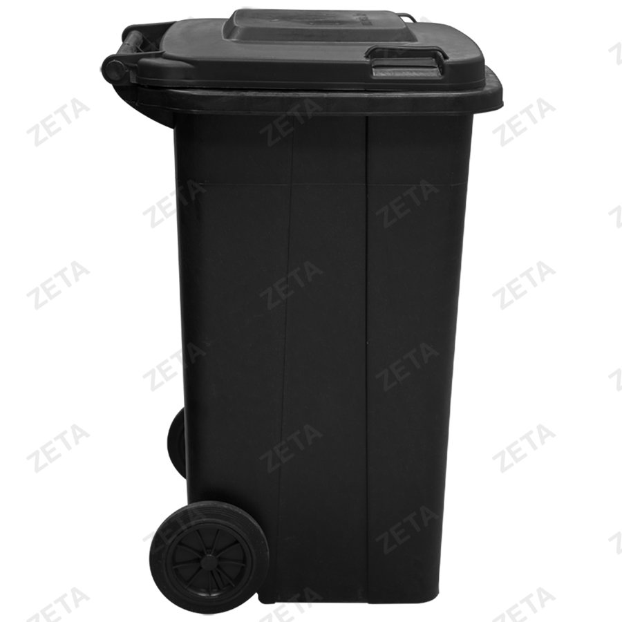 Мусорный бак с крышкой на колёсах, чёрный (140 л.)