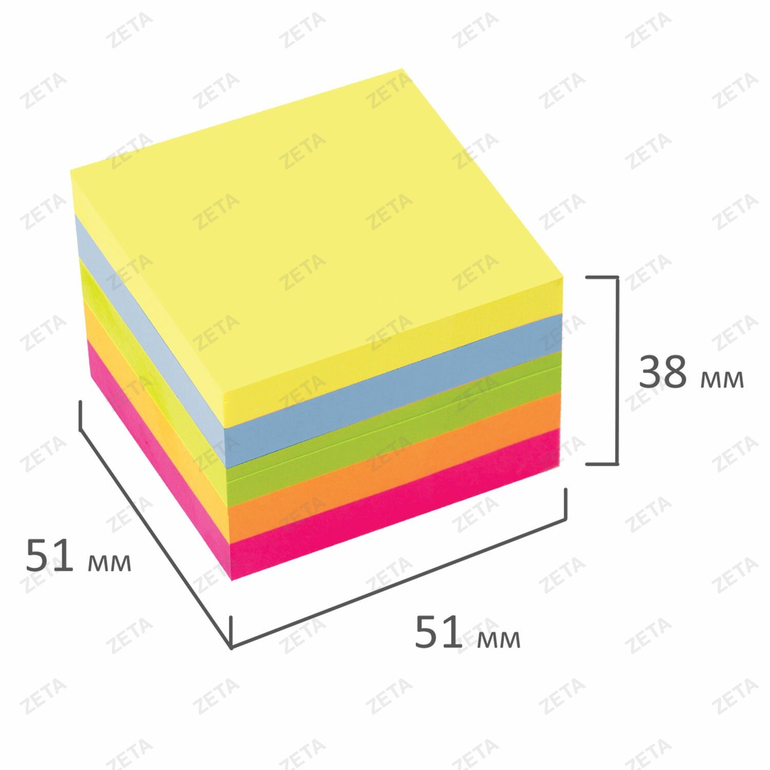 Блок самоклеящийся (стикеры) ЮНЛАНДИЯ НЕОНОВЫЙ 51х51 мм, 400 листов, 5 цветов, 111346 - изображение 2