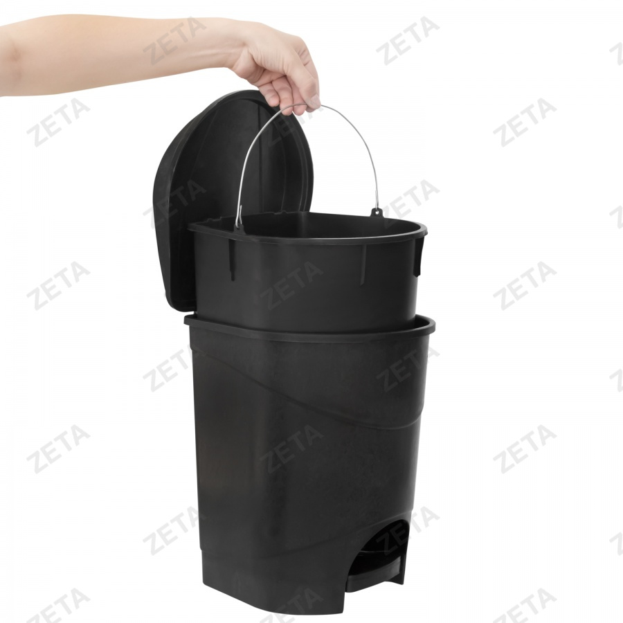 Ведро мусорное с педалью, чёрное (10 л.) - изображение 3