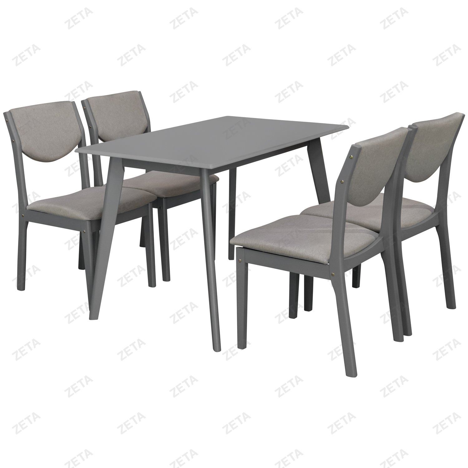 Комплект мебели: стол + 4 стула №RH7159T+RH1037C (серый / светло-бежевый) (Малайзия)