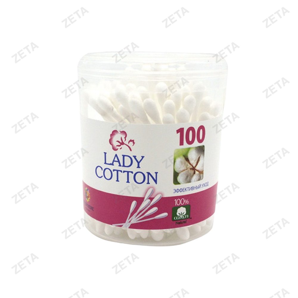 Ватные палочки "Lady Cotton" в круглой банке 100 шт. - изображение 1