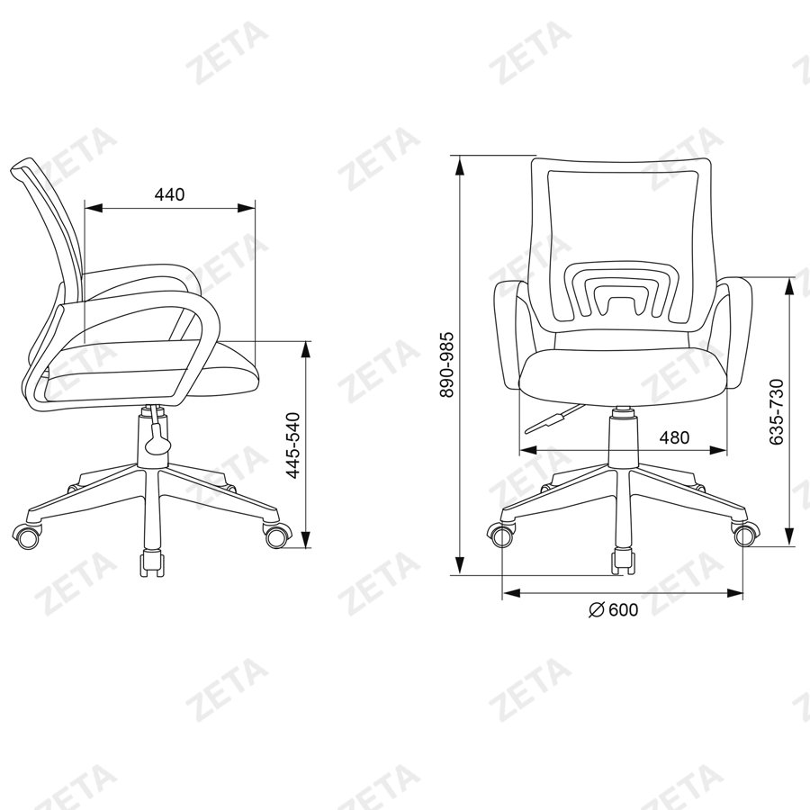 Кресло "Бюрократ" TW-38-3 TW-96-1 №CH-W695NLT (оранжевое) - изображение 5