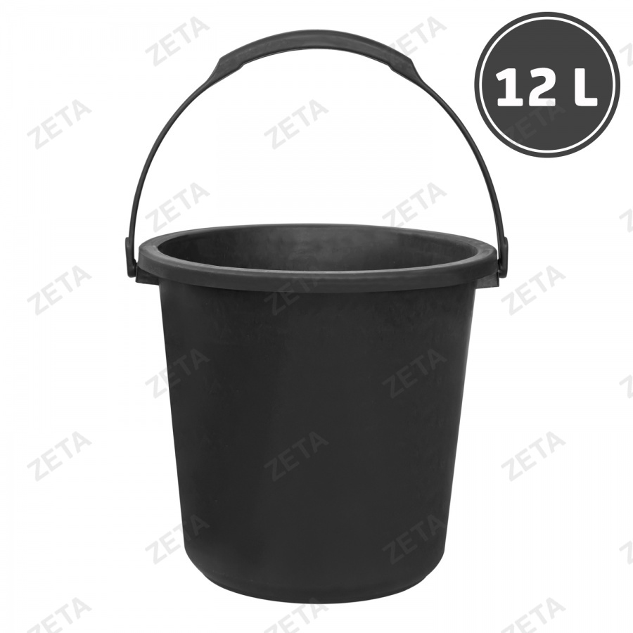 Ведро пластиковое, чёрное (12 л.) - изображение 1